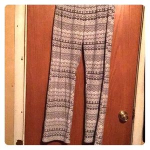 Grey/Gray and White Patterned Pajama Pants